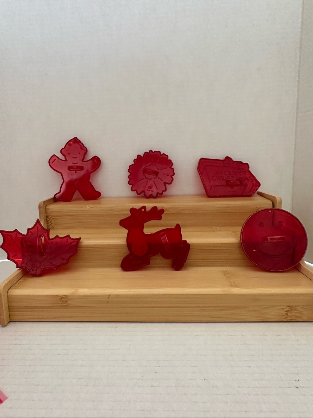 1940s-50s Red Holiday Cookie Set by HTM Made in USA #9